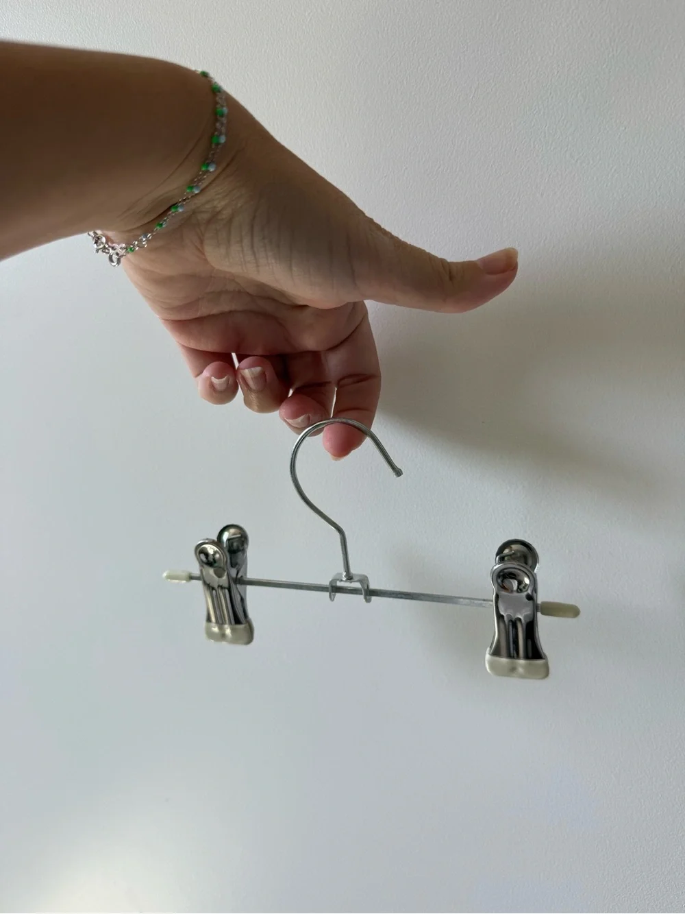 Set of Metal Clip baby hangers with White Plastic Tips